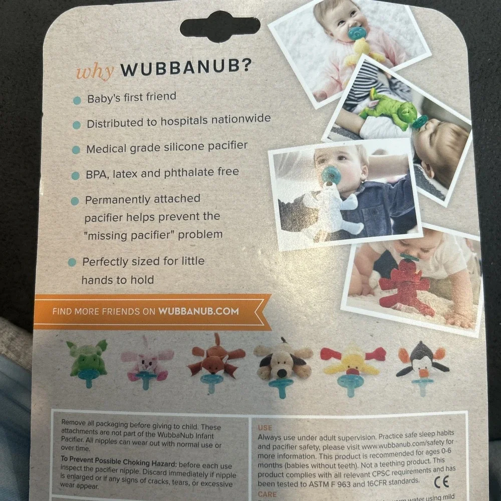 WubbaNub Infant Pacifier Attached Giraffe Authentic Original 0-6 Months ~NEW~ - Picture 2 of 2